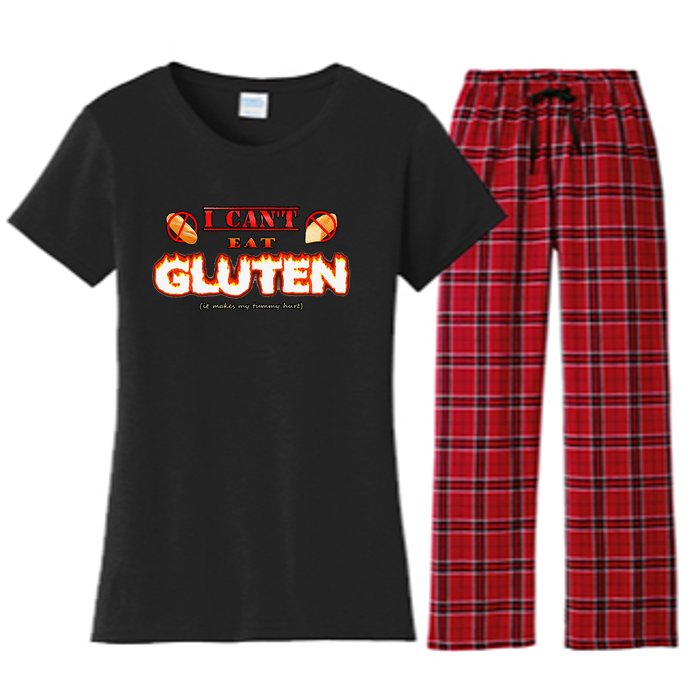 I Can't Eat Gluten It Makes My Tummy Hurt Apparel Women's Flannel Pajama Set