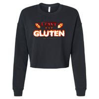 I Can't Eat Gluten It Makes My Tummy Hurt Apparel Cropped Pullover Crew