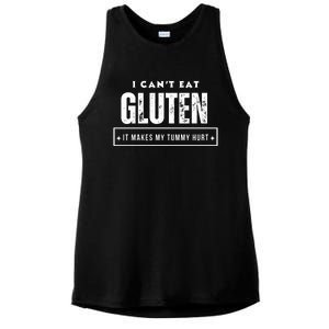 I Can't Eat Gluten It Makes My Tummy Hurt Gluten Intolerant Celiac Meme Ladies PosiCharge Tri-Blend Wicking Tank