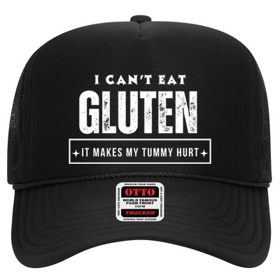 I Can't Eat Gluten It Makes My Tummy Hurt Gluten Intolerant Celiac Meme Trucker Hat