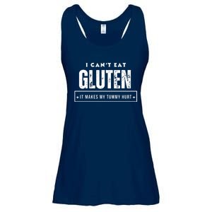 I Can't Eat Gluten It Makes My Tummy Hurt Gluten Intolerant Celiac Meme Ladies Essential Flowy Tank