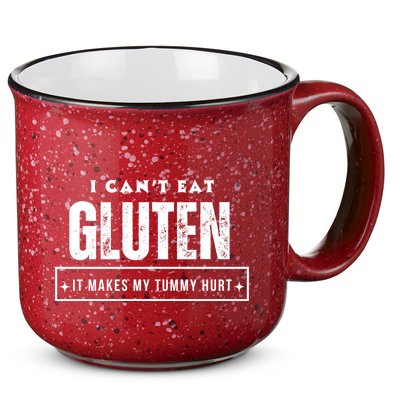 I Can't Eat Gluten It Makes My Tummy Hurt Gluten Intolerant Celiac Meme 15oz Campfire Ceramic Mug