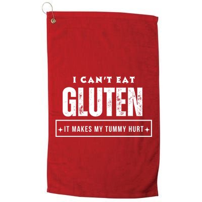 I Can't Eat Gluten It Makes My Tummy Hurt Gluten Intolerant Celiac Meme Golf Towel