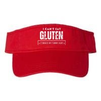 I Can't Eat Gluten It Makes My Tummy Hurt Gluten Intolerant Celiac Meme Valucap Bio-Washed Visor