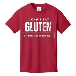 I Can't Eat Gluten It Makes My Tummy Hurt Gluten Intolerant Celiac Meme Kids T-Shirt