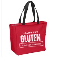 I Can't Eat Gluten It Makes My Tummy Hurt Gluten Intolerant Celiac Meme Zip Tote Bag