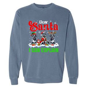 I Can Explain Xmas Three Santa Reindeer Elf Great Danes Gift Garment-Dyed Sweatshirt