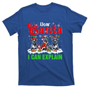 I Can Explain Xmas Three Santa Reindeer Elf Great Danes Gift T-Shirt