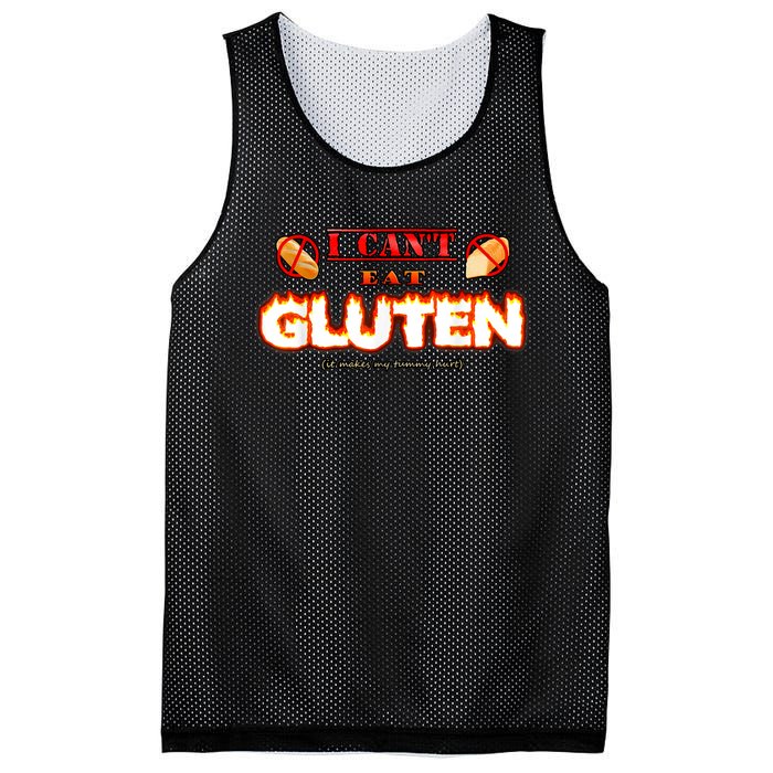 I Can't Eat Gluten It Makes My Tummy Hurt Apparel Mesh Reversible Basketball Jersey Tank