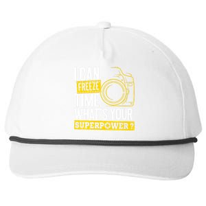 I Can Freeze Time Superpower Photographer Camera Snapback Five-Panel Rope Hat