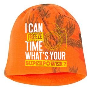 I Can Freeze Time Superpower Photographer Camera Kati - Camo Knit Beanie