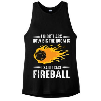 I Cast Fireball Funny Nerd Geek Wizard Magic Ladies PosiCharge Tri-Blend Wicking Tank