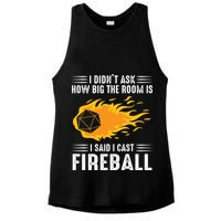 I Cast Fireball Funny Nerd Geek Wizard Magic Ladies PosiCharge Tri-Blend Wicking Tank