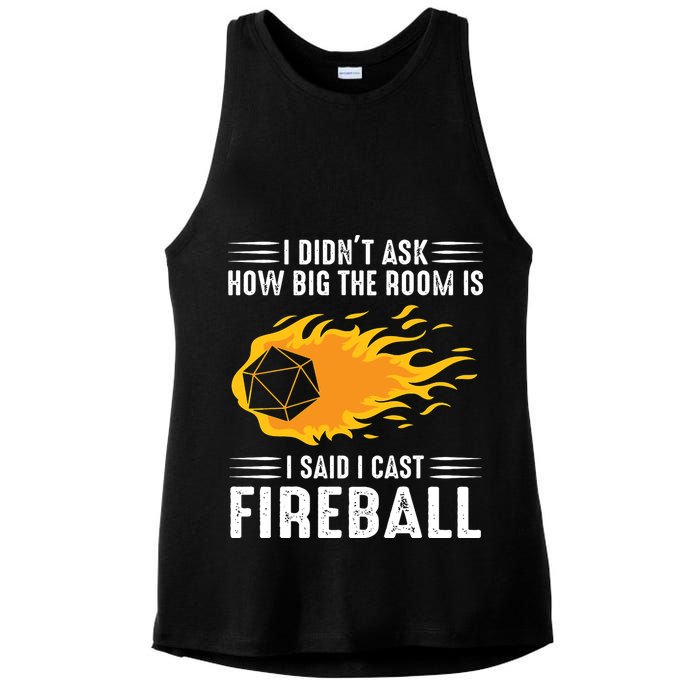 I Cast Fireball Funny Nerd Geek Wizard Magic Ladies PosiCharge Tri-Blend Wicking Tank