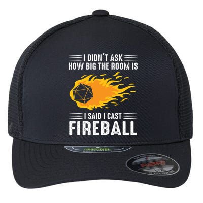I Cast Fireball Funny Nerd Geek Wizard Magic Flexfit Unipanel Trucker Cap