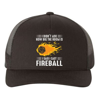 I Cast Fireball Funny Nerd Geek Wizard Magic Yupoong Adult 5-Panel Trucker Hat