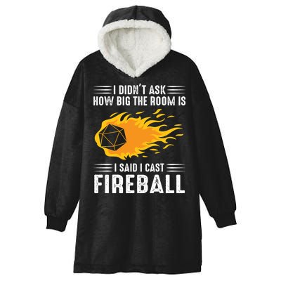 I Cast Fireball Funny Nerd Geek Wizard Magic Hooded Wearable Blanket