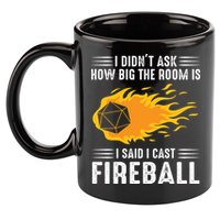 I Cast Fireball Funny Nerd Geek Wizard Magic 11oz C Handle Ceramic Mug