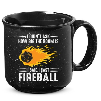 I Cast Fireball Funny Nerd Geek Wizard Magic 15oz Campfire Ceramic Mug