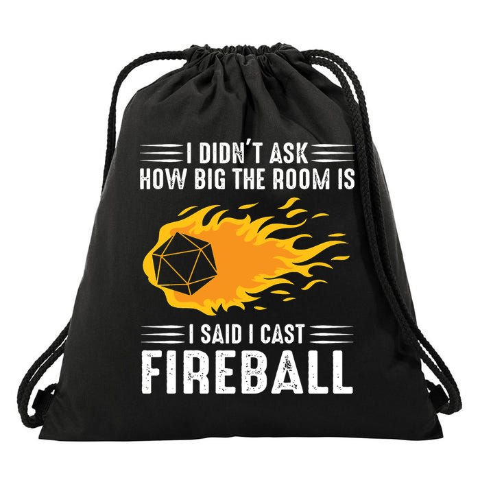 I Cast Fireball Funny Nerd Geek Wizard Magic Drawstring Bag