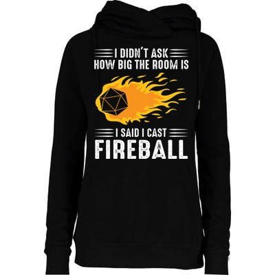 I Cast Fireball Funny Nerd Geek Wizard Magic Womens Funnel Neck Pullover Hood