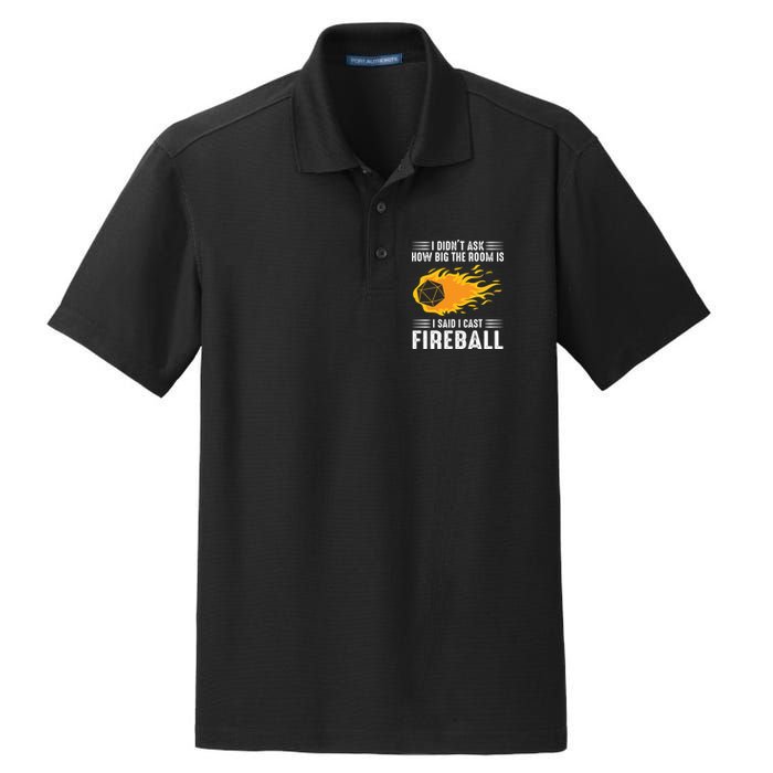 I Cast Fireball Funny Nerd Geek Wizard Magic Dry Zone Grid Polo