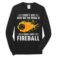 I Cast Fireball Funny Nerd Geek Wizard Magic Tall Long Sleeve T-Shirt
