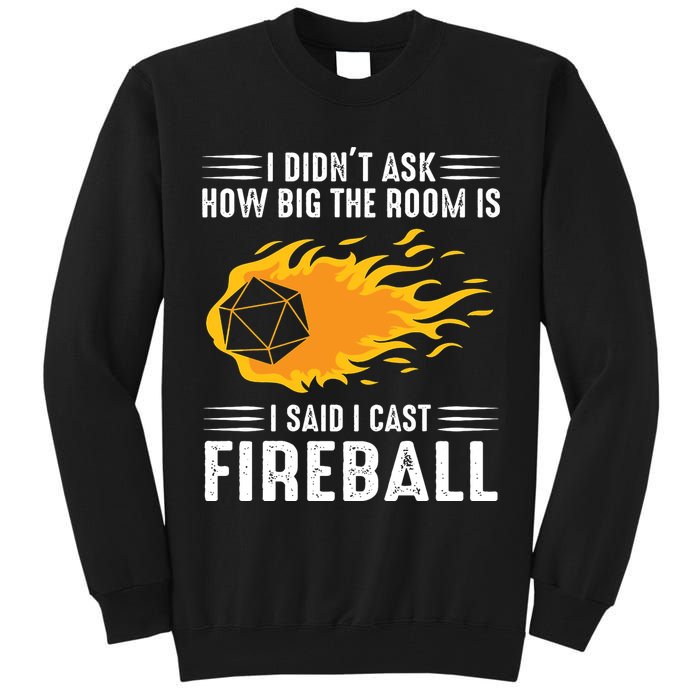 I Cast Fireball Funny Nerd Geek Wizard Magic Tall Sweatshirt