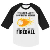 I Cast Fireball Funny Nerd Geek Wizard Magic Baseball Sleeve Shirt