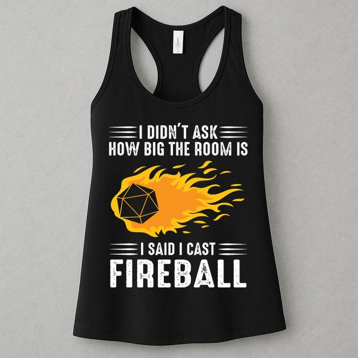 I Cast Fireball Funny Nerd Geek Wizard Magic Womens Tank Top