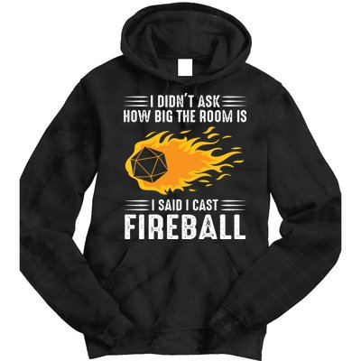I Cast Fireball Funny Nerd Geek Wizard Magic Tie Dye Hoodie