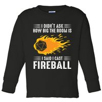 I Cast Fireball Funny Nerd Geek Wizard Magic Toddler Long Sleeve Shirt