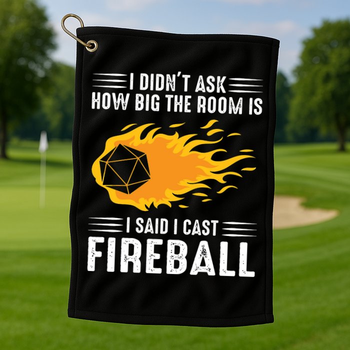 I Cast Fireball Funny Nerd Geek Wizard Magic Golf Towel