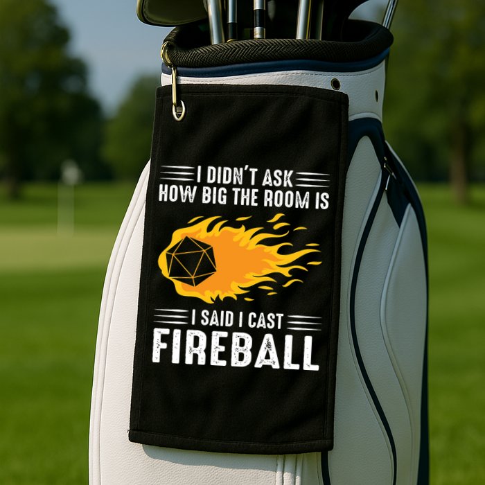 I Cast Fireball Funny Nerd Geek Wizard Magic Golf Towel