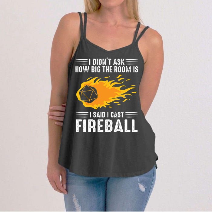 I Cast Fireball Funny Nerd Geek Wizard Magic Women's Strappy Tank