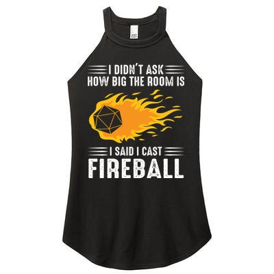 I Cast Fireball Funny Nerd Geek Wizard Magic Women's Perfect Tri Rocker Tank