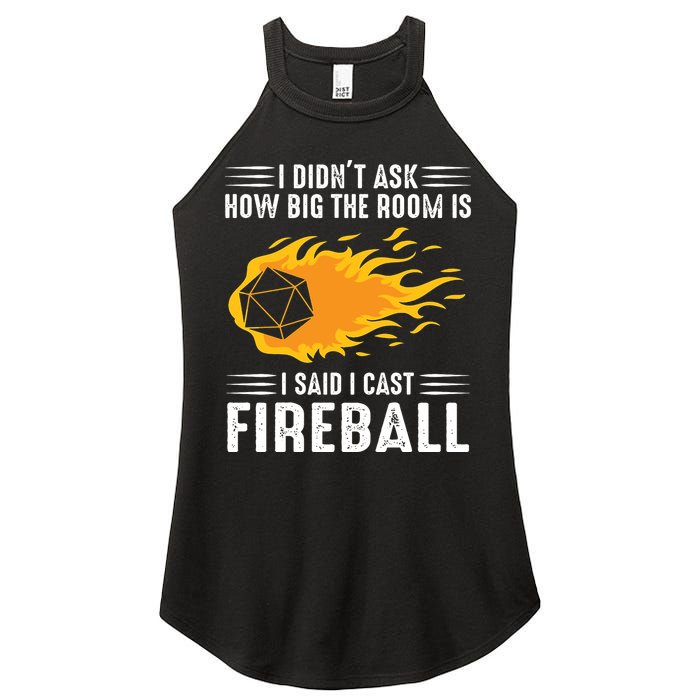 I Cast Fireball Funny Nerd Geek Wizard Magic Women's Perfect Tri Rocker Tank