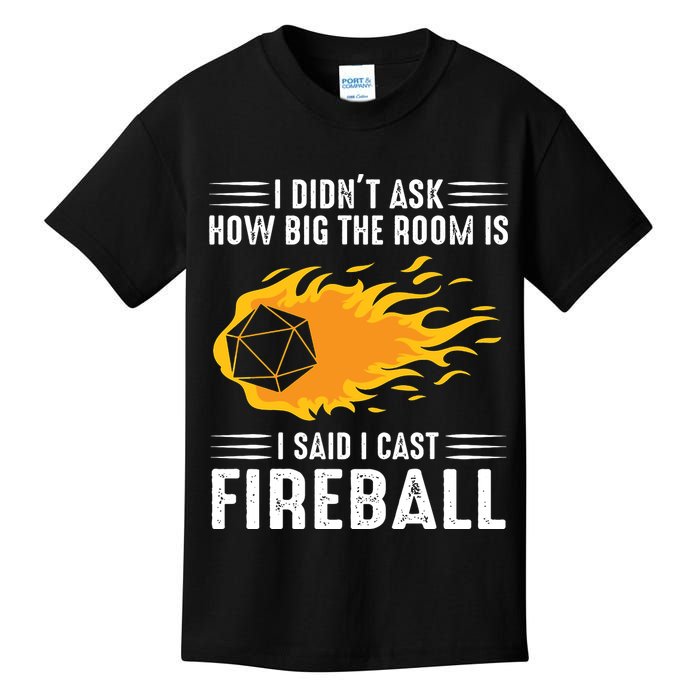 I Cast Fireball Funny Nerd Geek Wizard Magic Kids T-Shirt
