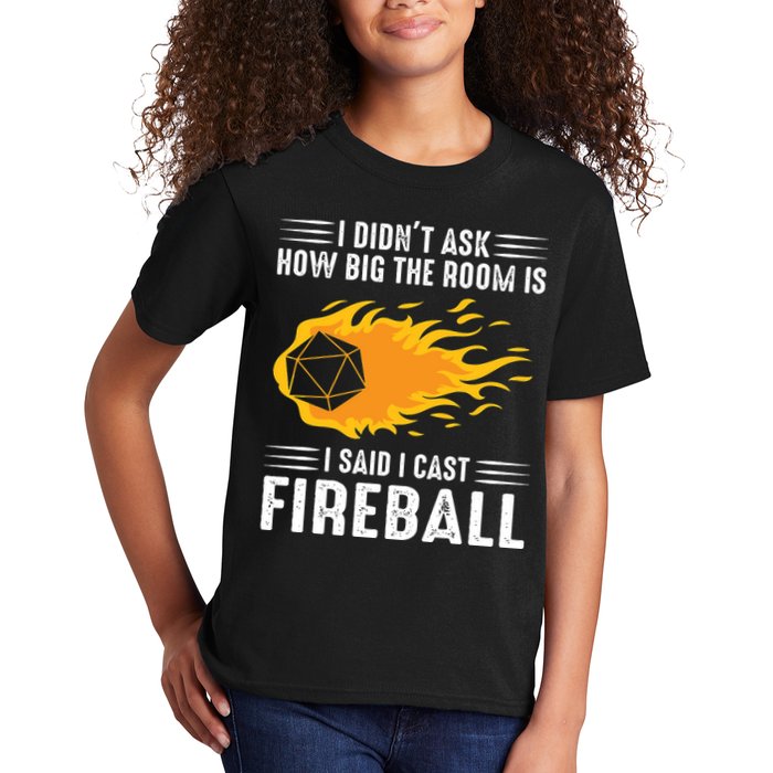I Cast Fireball Funny Nerd Geek Wizard Magic Kids T-Shirt