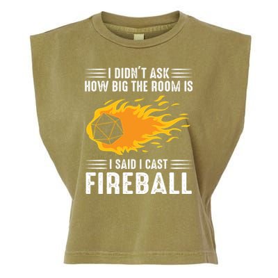 I Cast Fireball Funny Nerd Geek Wizard Magic Garment-Dyed Women's Muscle Tee
