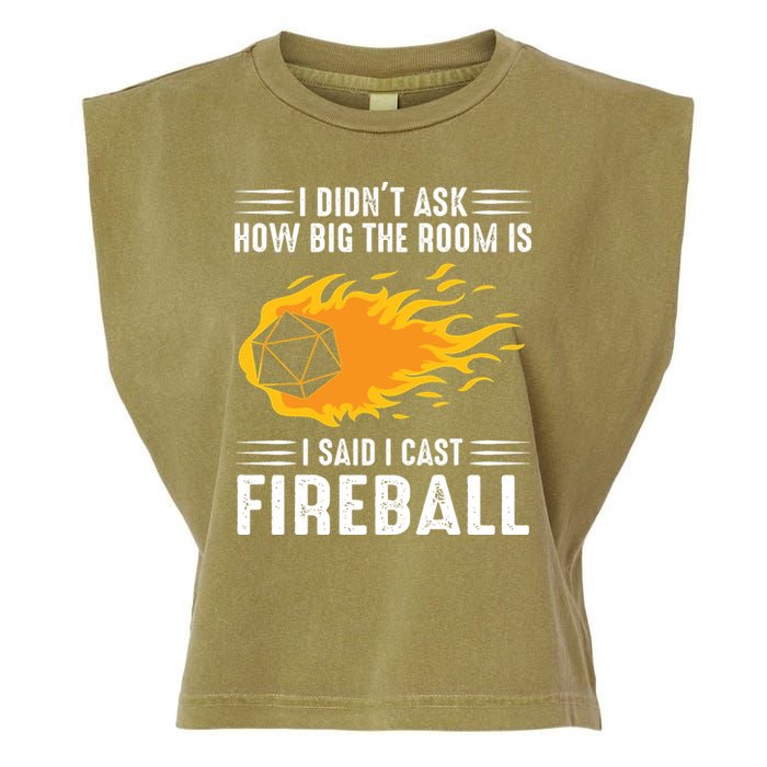 I Cast Fireball Funny Nerd Geek Wizard Magic Garment-Dyed Women's Muscle Tee
