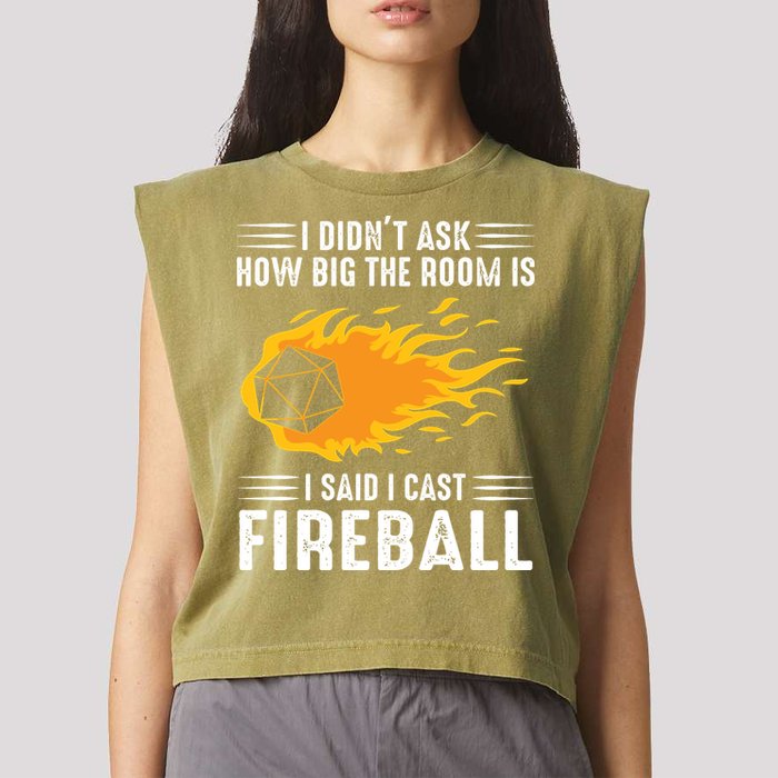 I Cast Fireball Funny Nerd Geek Wizard Magic Garment-Dyed Women's Muscle Tee
