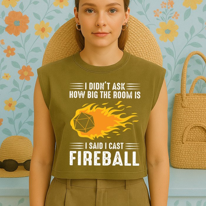 I Cast Fireball Funny Nerd Geek Wizard Magic Garment-Dyed Women's Muscle Tee