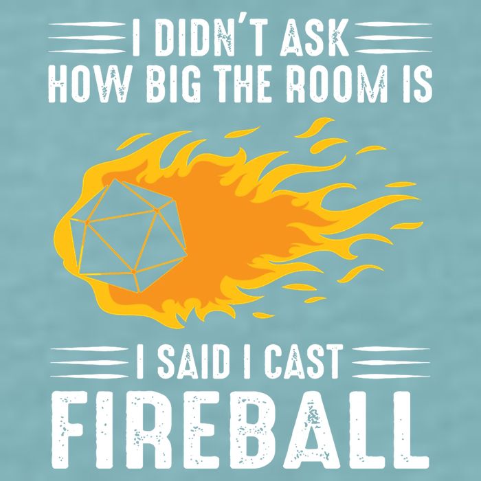 I Cast Fireball Funny Nerd Geek Wizard Magic Sueded Cloud Jersey T-Shirt