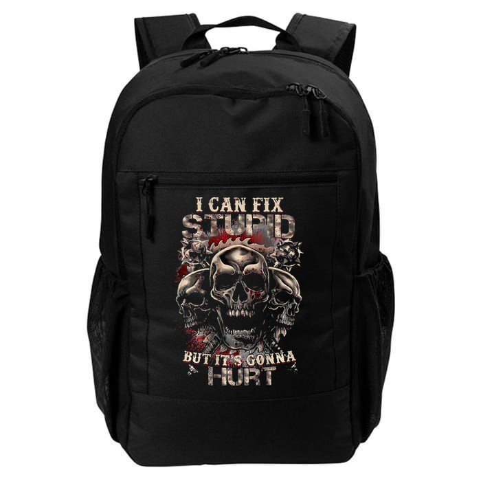 I Can Fix Stupid But Its Gonna Hurt Cool Skull Backpack
