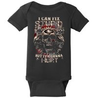 I Can Fix Stupid But Its Gonna Hurt Cool Skull Baby Bodysuit