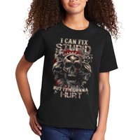 I Can Fix Stupid But Its Gonna Hurt Cool Skull Kids T-Shirt