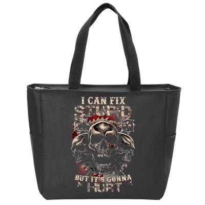 I Can Fix Stupid But Its Gonna Hurt Cool Skull Zip Tote Bag