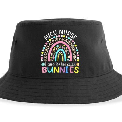 I Care For The Cutest Bunnies NICU Nurse Easter Day Sustainable Bucket Hat