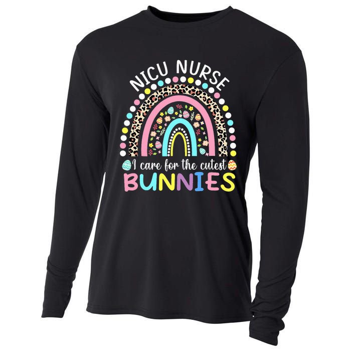 I Care For The Cutest Bunnies NICU Nurse Easter Day Cooling Performance Long Sleeve Crew